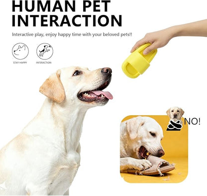 MECOOL Dog Toy Unbreakable Slippers Squeaky Dog Toys for Teehing Chewing Size for Medium and Samll Breeds,Yellow