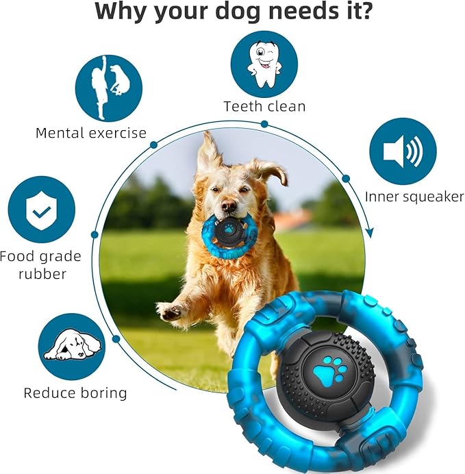 Tough Dog Toys for Aggressive Chewers, Indestructible Dog Toy for Large Dogs, Nylon Chew Toys for Medium Large Breed, Interactive Dog Toys to Keep Them Busy, Dog Birthday