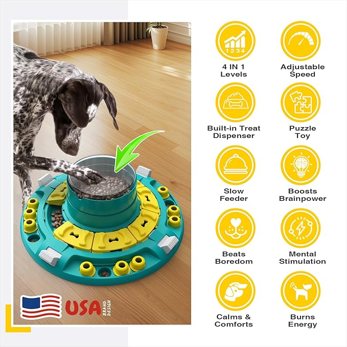 KADTC 4 Levels of Step-by-Step Challenge, U.S. Brand & Design,Extra-Large Size Beginner To Advanced Dog Puzzle Toy For Smart Dogs Treat Puzzles Puppy Food Slow Feeder Mental Stimulation Enrichment Toy