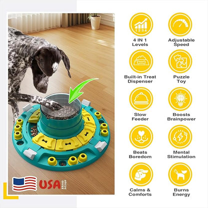 KADTC 4 Levels of Step-by-Step Challenge, U.S. Brand & Design,Extra-Large Size Beginner To Advanced Dog Puzzle Toy For Smart Dogs Treat Puzzles Puppy Food Slow Feeder Mental Stimulation Enrichment Toy
