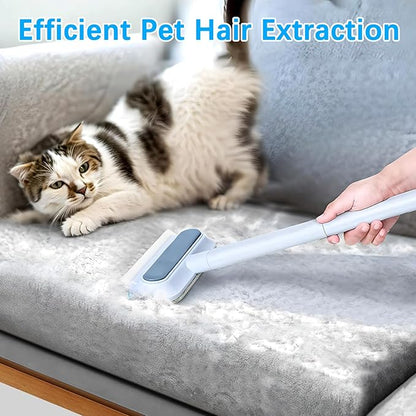 3-In-1 Pet Hair Remover Brush Set, Multifunctional Hair Removal Brush For Dogs And Cats, Reusable Lint Roller With Cleaning Comb, Blue