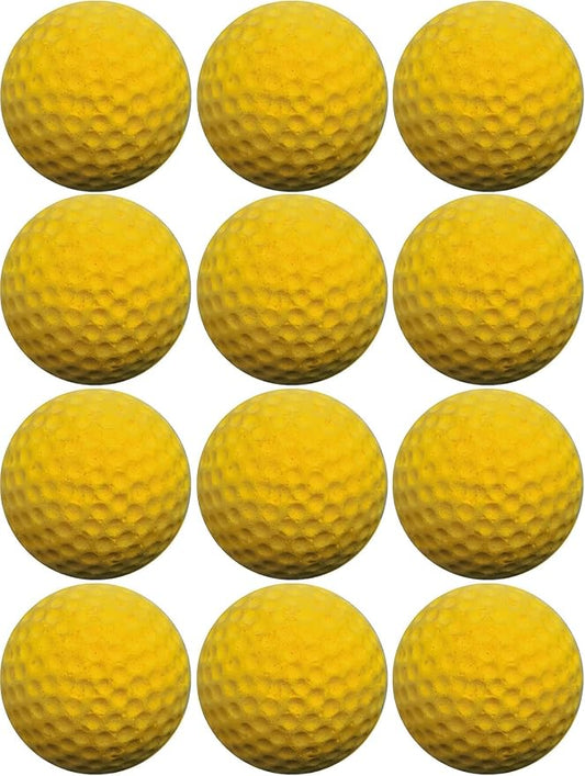Cat Golf Balls for Indoor Kitten Toys - Interactive Sponge Foam Soccer Balls (Yellow)