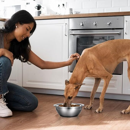 8" Stainless Steel Dog Bowls, 10 Pack 56oz 7 Cups Thickened Metal Dog Food Containers Replacement Pets Bowl Basic Food and Water Dish for Medium Large Dogs Cats