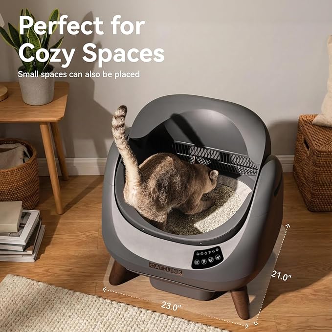 CATLINK Self Cleaning Cat Litter Box Open-X, 5G & 2.4G WiFi, Safe Anti-Pinch Automatic Litter Box Open Top, AI Waste Analysis Health Monitor, App, Odor Free - White/Large (Multi-Cat Household)