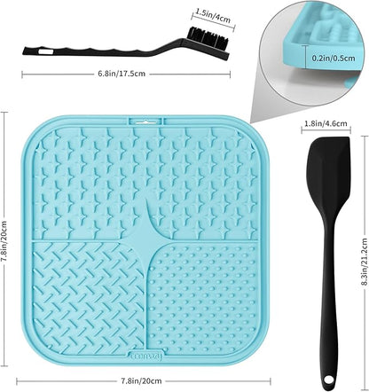Coomazy Lick Mat for Dog and Cat, Slow Feeder & Non-Slip Design, Boredom and Anxiety Reducer, Suitable for Food, Treats, Yogurt, Peanut Butter and Liver Paste, Non-Toxic, Blue & Purple