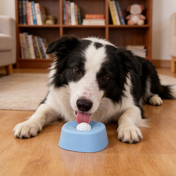 Yosoo Slow Feeder Dog Bowls, Dog Lick Bowl with Slip Resistant Material, Bright Colors, Dishwasher Safe, 6.10x6.10x2.36in, for Yogurt & Purees (Blue)