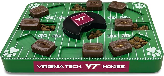 Pets First NCAA Virginia TECH Hokies Puzzle Toy, Puzzle Treat Dog Toy, Interactive Dog Treat Toy, Dog Puzzle Feeding Slow Toy