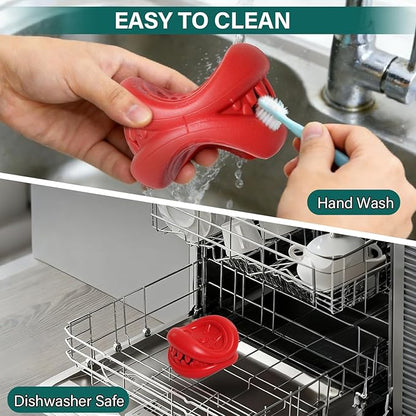 Treat Dispensing Dog Toys – Tough Natural Rubber Chew Toys for Aggressive Chewers, Large/Medium Dogs – Interactive Dog Treat Toy to Relieve Separation Anxiety, Boredom & Clean Teeth, Dishwasher Safe
