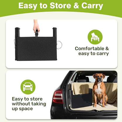 Foldable Dog Car Steps - Upgraded Non-Slip Pet Stairs for Large Dogs, Portable Metal Frame Dog Ramps for High SUV, Truck and Cars, Lightweight Pet Ladder with High Load-Bearing Capacity，Up to 350Lbs
