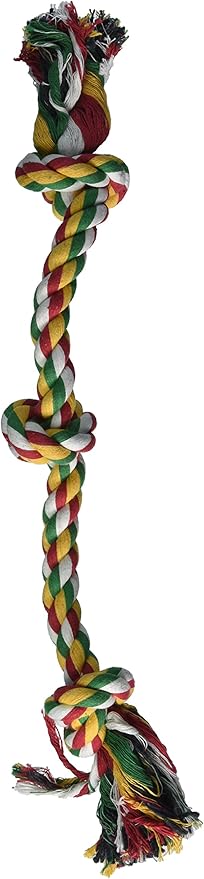 Penn-Plax 3-Knot Dog Rope Toy Cold/Ruff, Medium | Great Exercise for Teeth and Gums | Hours of Playtime Fun