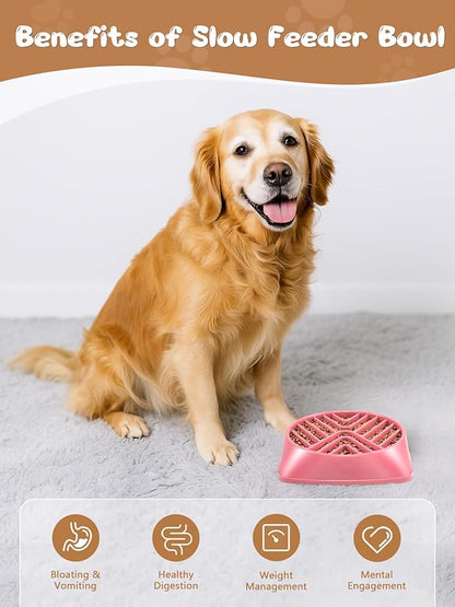 KASBAH Slow Feeder Dog Bowls Large Breed, 5 Cups Capacity for Wet & Dry Food, Puzzle Maze Bowl for Fast Eaters, Non-Slip Base, BPA Free, Helps Prevent Bloat and Aid Digestion