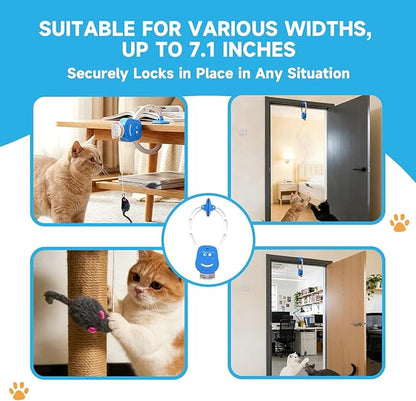 Interactive Cat Toy for Indoor Cats, 360° Auto-Rotating Door Hanging Teaser with Motion Activation, USB-C Rechargeable Quiet Self Play Cat Toy for Bored Indoor Adult Cats and Kittens