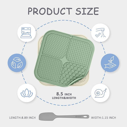 2 Pack Lick Mat for Dogs,Cats,Upgraded 8.5×8.5 inches Licking Mats with Suction Cups,Slow Feeder Licking Pad for Anxiety Relief and Boredom Reducer,Suitable for Dog Training Set 6