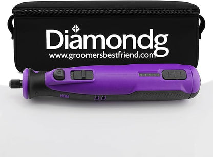Diamondg Cordless Dog Nail Grinder with Quiet Sound & LED Tip for Large & Small Dogs, 4hrs. Runtime - Electric Dog Nail Trimmer, Heavy Duty Rotary Tool Alternative to Toenail Clippers & Filers