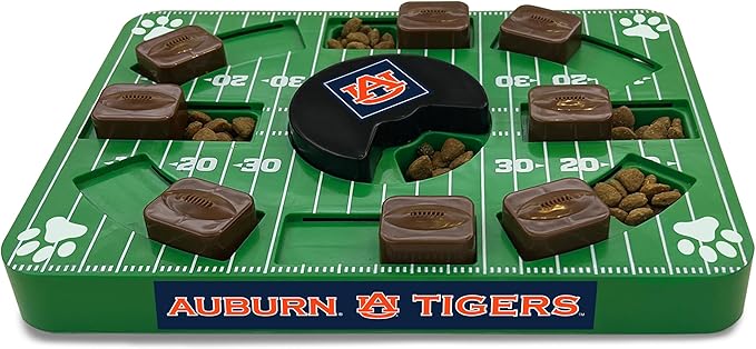 NCAA Puzzle Toy Slow Feeder, Puzzle Treat Dog Toy, Interactive Dog Treat Toy, Dog Puzzle Feeding Slow Toy (Auburn Tigers)
