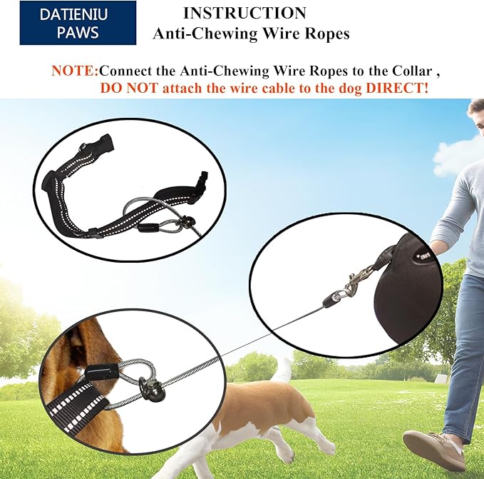 16Ft Chew Proof Retractable Dog Leash Anti-Chewing Wire Ropes Hands-Free Adjustable Safety Lock Durable Nylon Belt for Large Dogs Red L