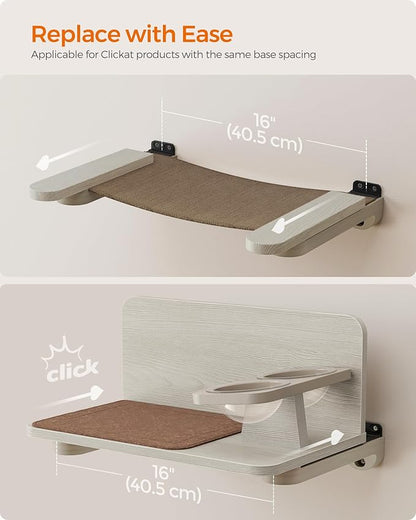Feandrea Clickat Collection - No.001 Cat Hammock, Extremely Quick Assembly, Unlimited Expandability, Replaceable Module and Fabric, Wall-Mounted Cat Hammock Bed