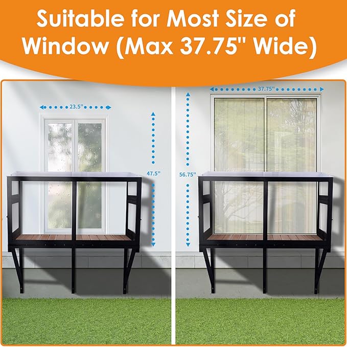 Cat Window Box Window Perch Catio Outdoor Cat Enclosure Bug Proof Wire Grid for Sunbathing Napping Overlooking for Indoor Outdoor Cats1