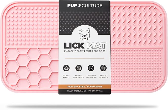 Pup Culture Dog Lick Mat for Dogs, Feeding Pad for Anxious Pets Plus 4 Different Puzzles for Mental Stimulation for Dogs - Supports Mental, Dental, and Digestive Health, Bite Resistant and Heavy Duty