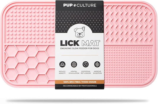 Pup Culture Dog Lick Mat for Dogs, Feeding Pad for Anxious Pets Plus 4 Different Puzzles for Mental Stimulation for Dogs - Supports Mental, Dental, and Digestive Health, Bite Resistant and Heavy Duty