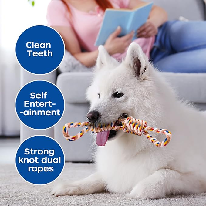 Aggressive Chew Rope Toys for Medium Large Dogs, Tooth Cleaning Chew Toys