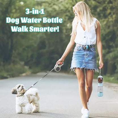 Portable Dog Water Bottle Portable Water Bottle for Dogs On The Go,Portable Dog Bowl Cat Bowl for Pet(Blue)
