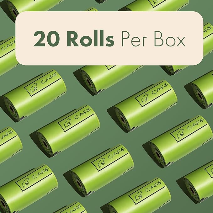 (Not Made In China) 100% Certified Home Compostable Dog and Cat Poop Bags, 300 Count, Plant Based Refill Rolls, Leakproof Doggie Waste Bag, Unscented, Corn Starch and PBAT, 100% Home and TUV Certified
