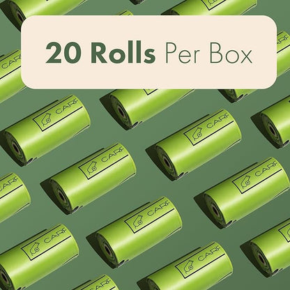 (Not Made In China) 100% Certified Home Compostable Dog and Cat Poop Bags, 300 Count, Plant Based Refill Rolls, Leakproof Doggie Waste Bag, Unscented, Corn Starch and PBAT, 100% Home and TUV Certified