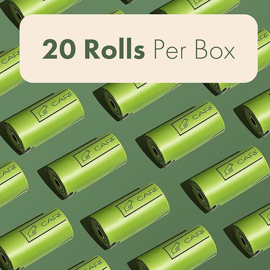 (Not Made In China) 100% Certified Home Compostable Dog and Cat Poop Bags, 300 Count, Plant Based Refill Rolls, Leakproof Doggie Waste Bag, Unscented, Corn Starch and PBAT, 100% Home and TUV Certified