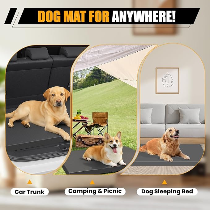 Car Dog Bed for Trunk, Non-Slip SUV Cargo Liner for Dogs, Travel Pet Mat Cushion with Supportive Foam, Removable Cover for Easy Cleaning, Suitable for SUV&Truck