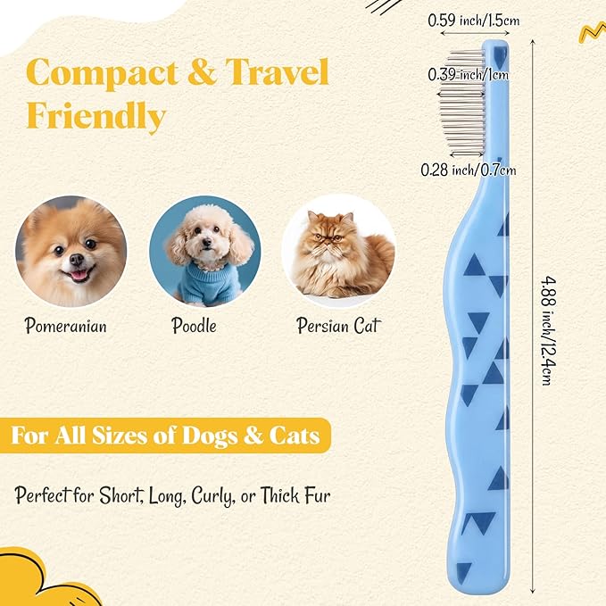 Pet Eye Comb Bulk Stainless Steel Facial Comb for Dogs Cats Gentle Tear Stain Remover Cat Grooming Kit