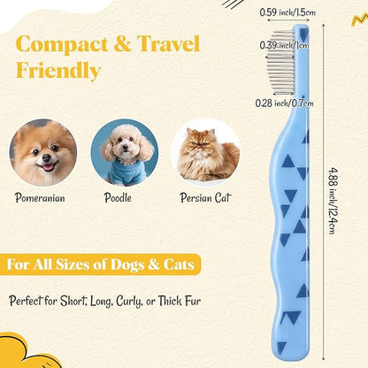 Pet Eye Comb Bulk Stainless Steel Facial Comb for Dogs Cats Gentle Tear Stain Remover Cat Grooming Kit