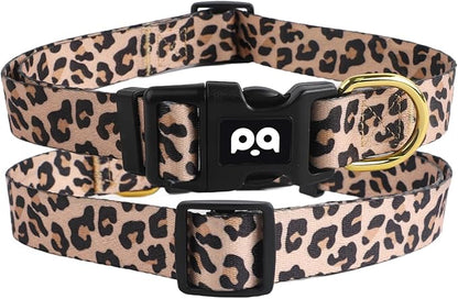 QQPETS Adjustable Soft Dog Collar: Print Flower Pink Multicolor Cute Patterns for XS Small Medium Large Pet Girl Boy Puppy Walking Running Training