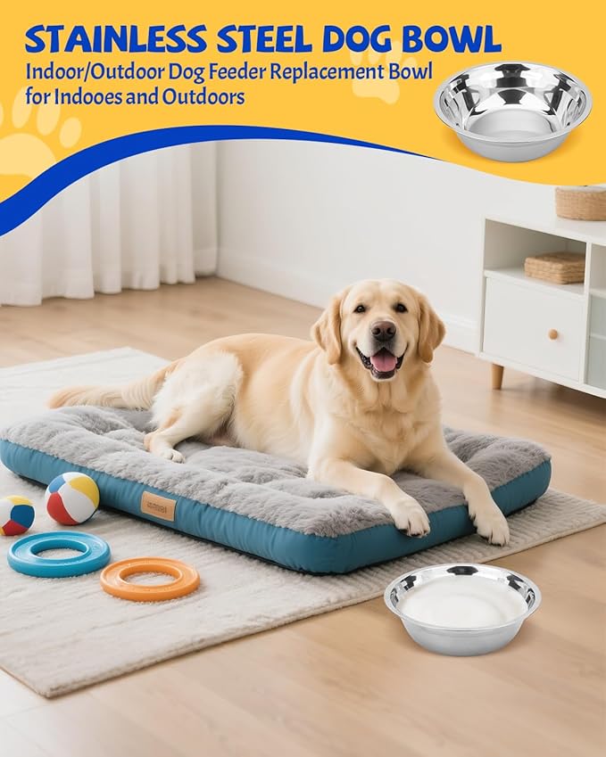 20 PCS Stainless Steel Dog Bowls, 32 Oz (4 Cups) Thickened Metal Dog Bowls for Multi Dogs Multi Cat Households or Kennels, Pet Replacement Bowl of Food and Water, Dishwasher Safe