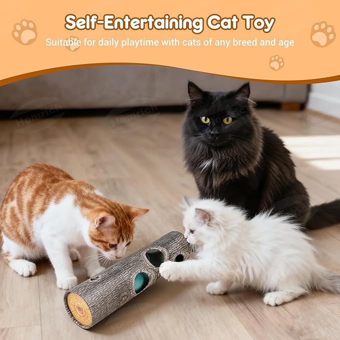 Homrich Interactive Cat Puzzle Toys for Indoor Cats, Hide Seek Funny Cat Toys with Plush Catnip Toys, Self Play Fun for Kitten Adult Bored Cats, Engages Hunting Instincts