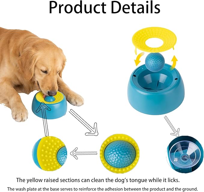 Dog Lick Bowl with Roller Ball, Dog Lick Ball for Dogs,Dog Licking Bowl with Rolling Ball for Pet Slow Eat,Dog Lick Bowl with Ball for Enjoy Eating,Lick&Roll Bowl Focus On Pet Enjoy Meal. (Red-A)