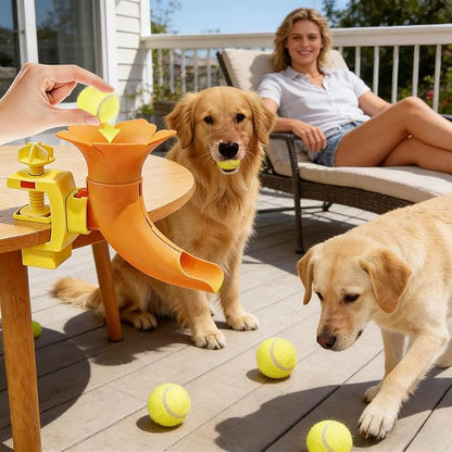 Ball for Dogs - Long Distance Set with Non-Slip and Adjustable | Tennis Ball for Indoor and Outdoor | for Home Garden Patio Park and Play Areas