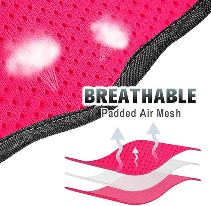 BARKBAY No Pull Dog Harness Large Reflective Dog Harness with Front Clip and Easy Control Handle for Walking Training Running with ID tag Pocket(Pink/Black,XS)