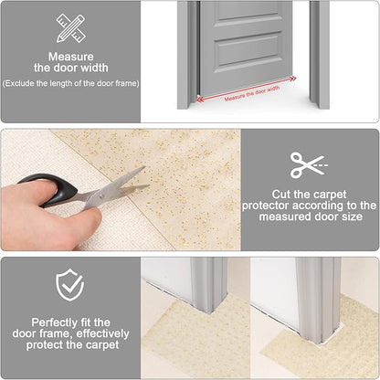 Uross Carpet Protector for pets - Cat Carpet Protector for Doorway, Anti Scratch Under Door Cat Scratch Protector Mat, Easy to Cut Plastic Carpet Scratch Stopper, Cat Scratch Guard Carpet 3.6FT-Golden