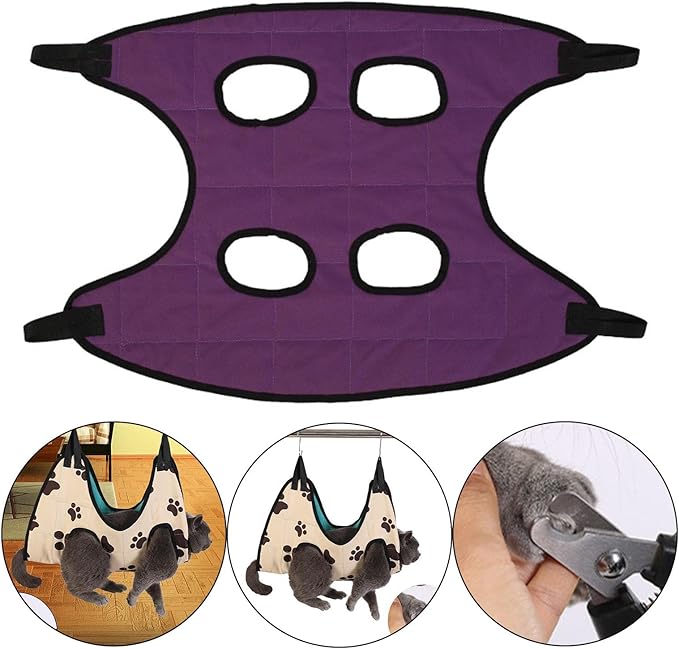 Portable Dog Grooming Hammock Restraint Bag Harness Multi Functional Hammock Helper for Puppy Nail Trimming Cat Pet Supplies Cleaning, L