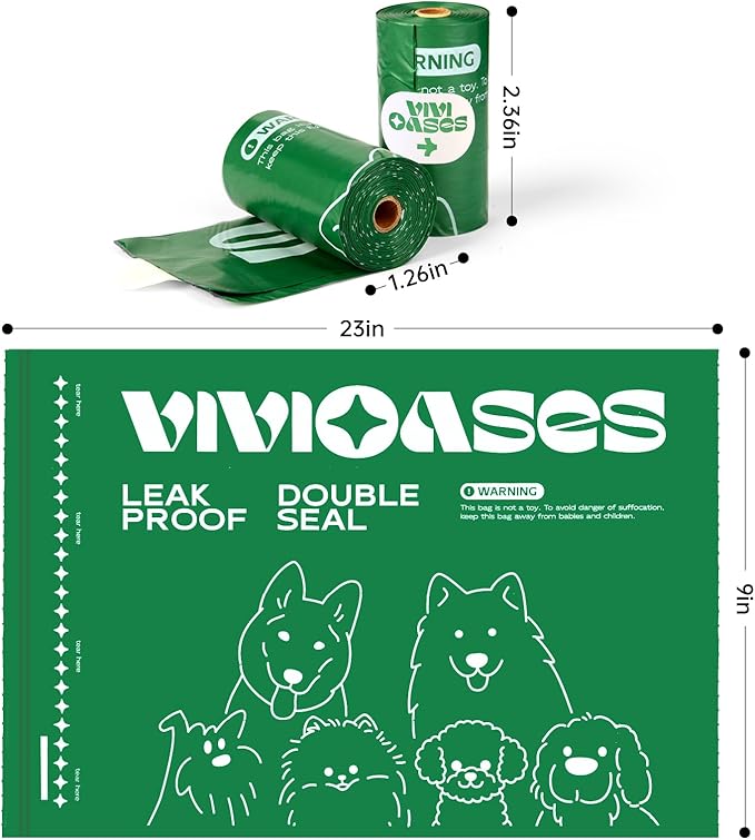 VIVIOASES 2.0g Extra Thick Dog Poop Bags, 33% Thicker Heavy Duty Leak-Proof Pet Waste Bags, Lavender Scented, 240 Count (16 Rolls), Opaque & Puncture Resistant