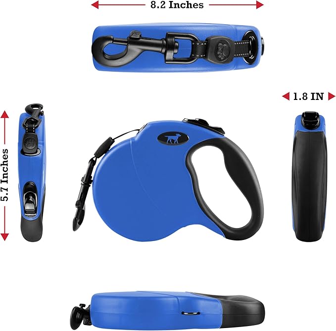 Tuff Pupper Heavy Duty Retractable Dog Leash | 16 ft Dog Leash with Reflective Stitching for Nighttime Safety | One Button Lock and Release | Comfortable Hand Grip | for Dogs Up to 120 lbs