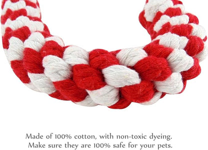 Candy Cane Rope Toy,Puppy Chew Dog Toys Interactive and Cotton Rope Toys and Christmas Decoration, Puppy Pet Play Chew and Training Toy for Medium&Large Dog Pet Teeth Cleaning