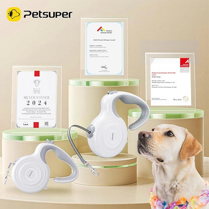 10Ft Auto-Brake Retractable Dog Leash for Small Medium Dogs Light Weight 360° Tangle-Free Strong Nylon Tape and Ergonomic Anti-Slip Soft Handle One-Handed Brake