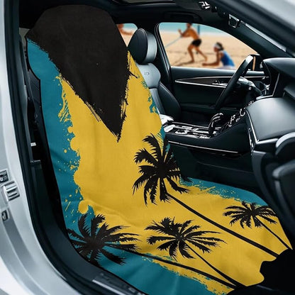 SEANATIVE Car Seat Cover Sweat Towel with Storage Bag for Front Seats in Cars, Trucks, SUVs – Universal Seat Liner, Easy Install, Washable, Breathable Fabric, Flag of the Bahamas Print