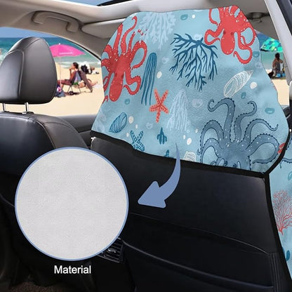 SEANATIVE Cute Octopuses Car Cushion Towels Absorbent Towel for Car Seat Scratch-Resistant Automotive Seat Covers Breathable Sweat Towels for Yoga & Hot Weather Driving
