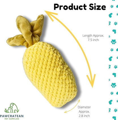 7" Squeaky Plush Toy for Puppies Small Dogs Self Etertainment Washable Soft Made [PET ONLY] (Pineapple)