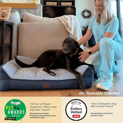 Bedsure SupportMax™ XL Plus Orthopedic Dog Beds Large Sized Dog - As Seen on TV Extra Thick Supportive Dogs Couch with Waterproof Washable Cover, Jumbo Comfort Pet Sofa with Soft Sherpa, Green, 48"