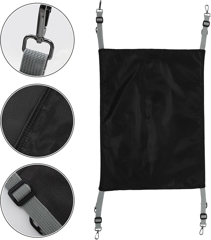 Homoyoyo Cat Hanging Bed Hammock Washable Soft Black Large Cat Cage Mat Suitable for Indoor and Outdoor Pets