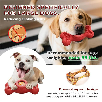 SHINKAI Refillable Frozen Dog Toy – Tough Chew & Ice Cream Holder for Aggressive Chewers, Reduces Anxiety & Destructive Behavior (Red)